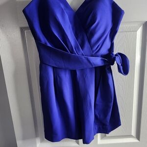 bebe Vibrant Blue Wrap Mini Dress